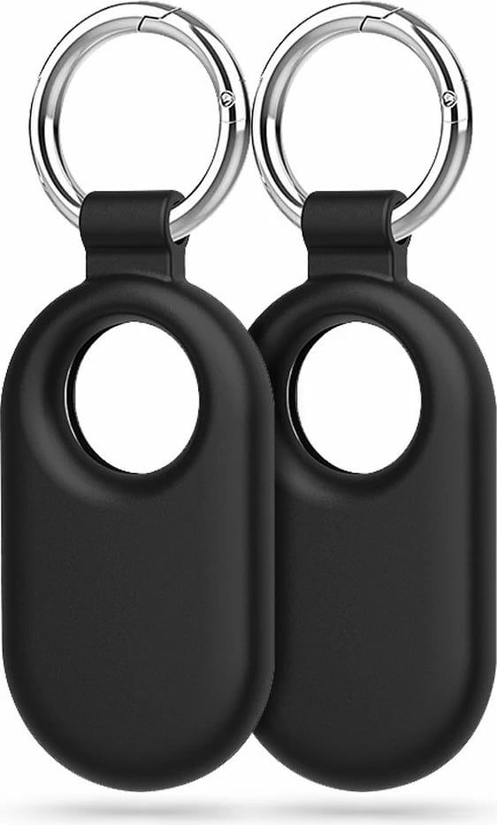 Mbështjellës Tech-Protect Icon për Samsung Galaxy SmartTag 2, Silikon, E zezë, 2 copë