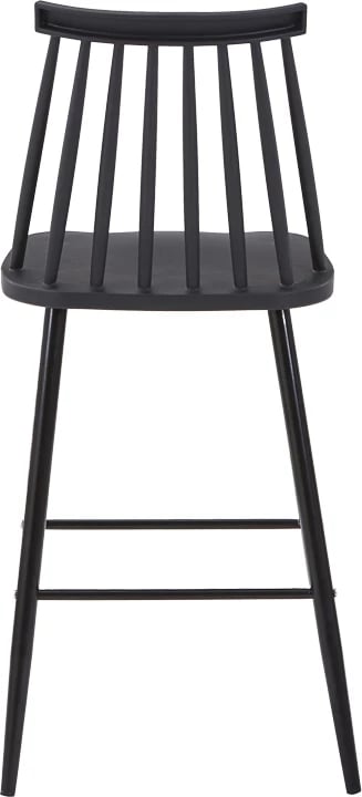 Karrige për bar Aurora I pp, ngjyrë e zezë, këmbë metalike e zezë, 42x47x99cm