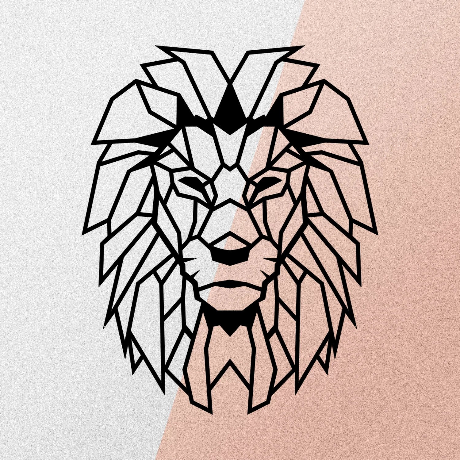 Aksesor dekorativ metalik për mur, luan, Wallity, ngjyrë e zezë