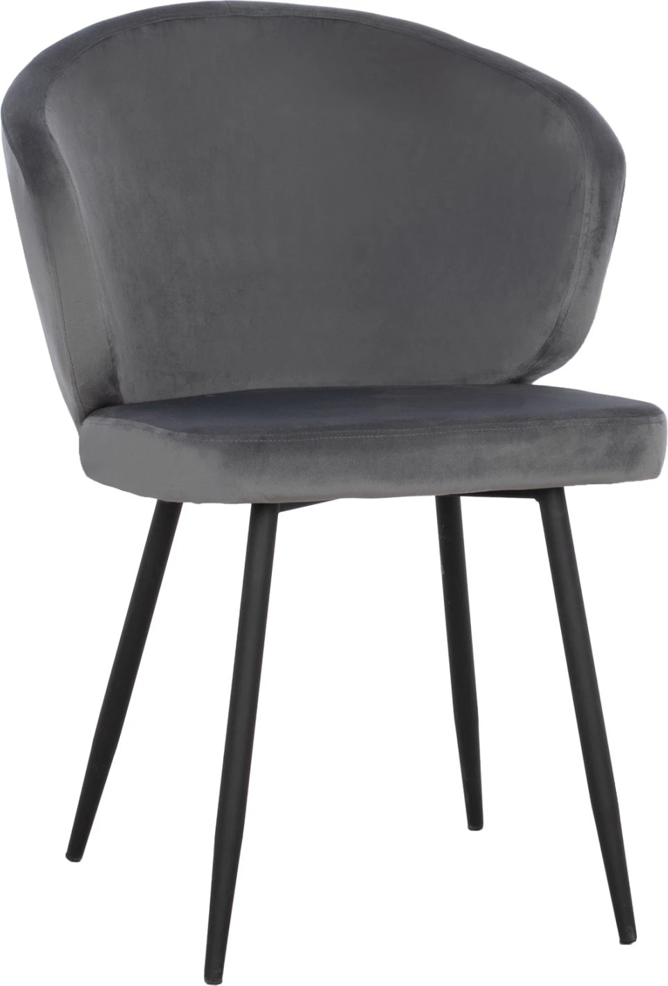 Karrige JIYA me kadife gri & skelet metalik të zi FH8728.01 60x60x85 cm, set prej 2 copë