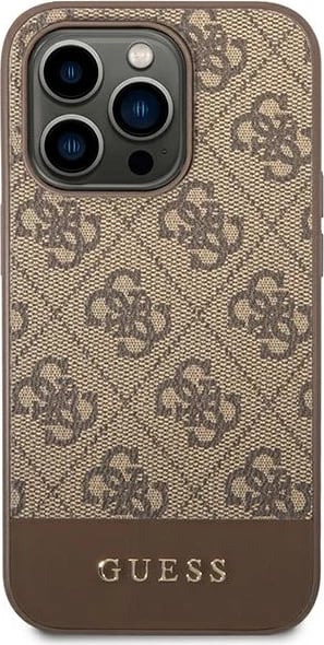 Mbështjellës Guess GUHCP14XG4GLBR për iPhone 14 Pro Max 6.7", hardcase, kafe