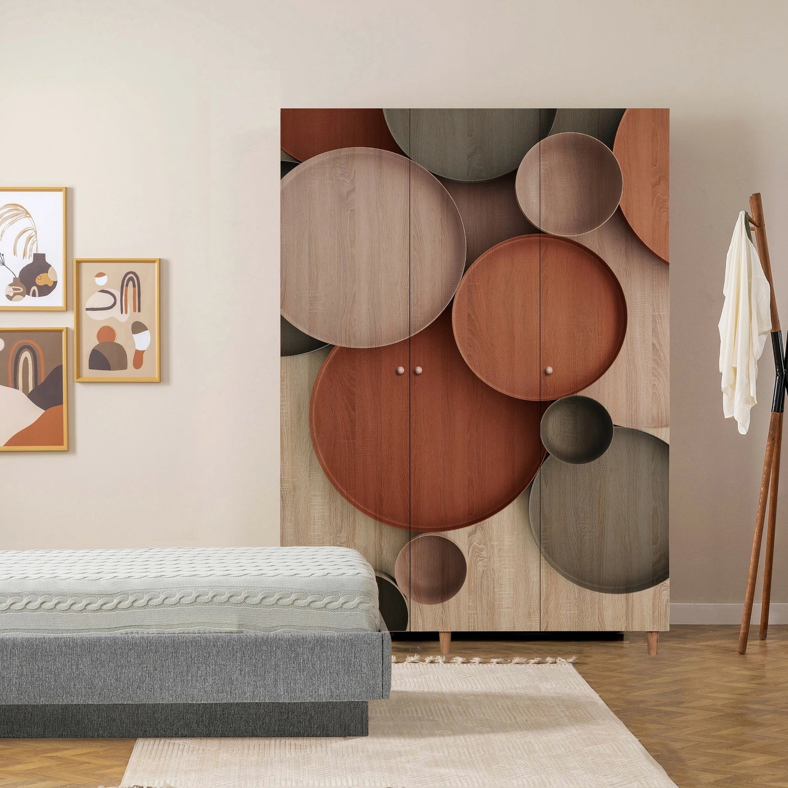 Dollap Lena 3, ngjyrë sonomo, Skye Decor, 135x192x52 cm