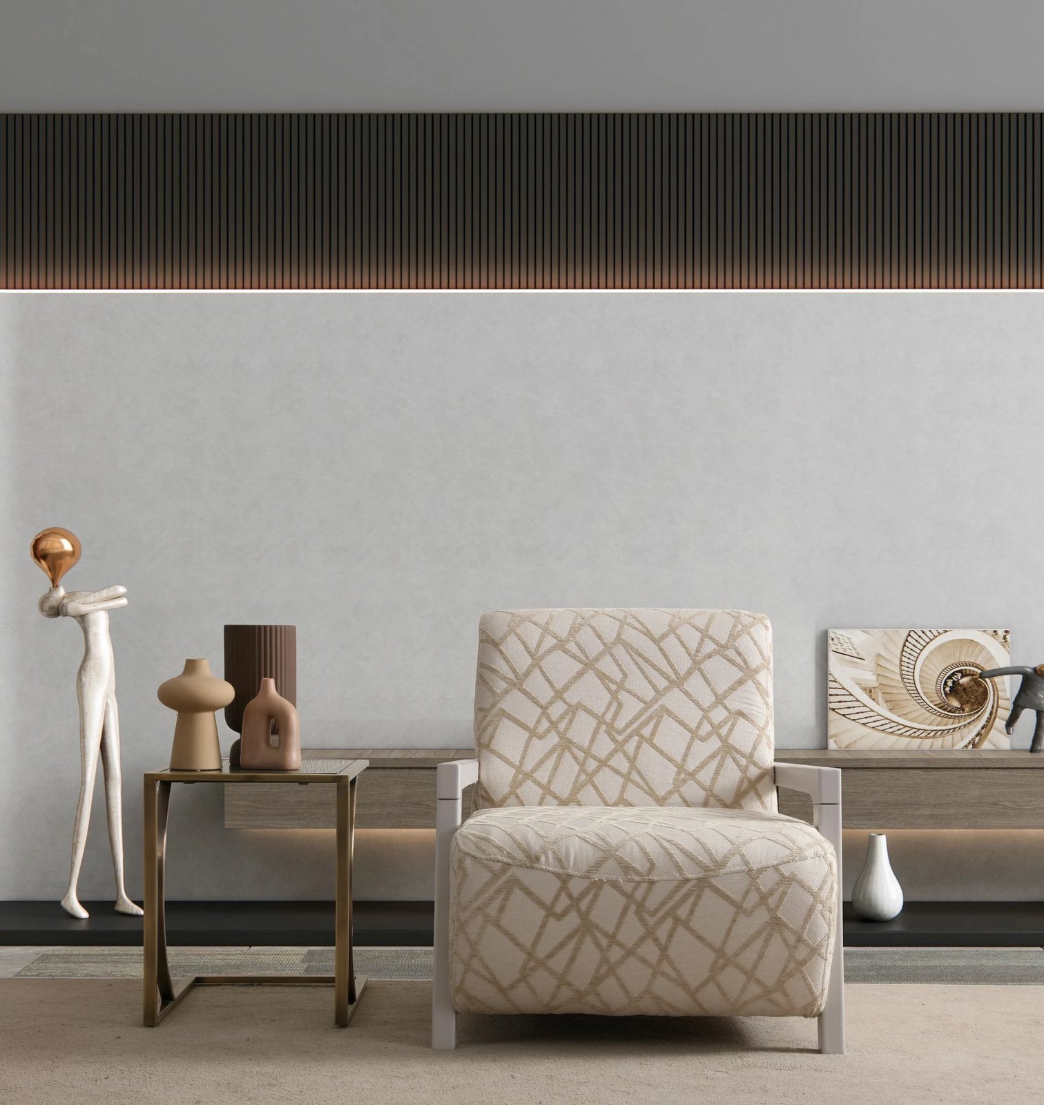 Karrige Wing Toscana, krem, bezhë e çelët