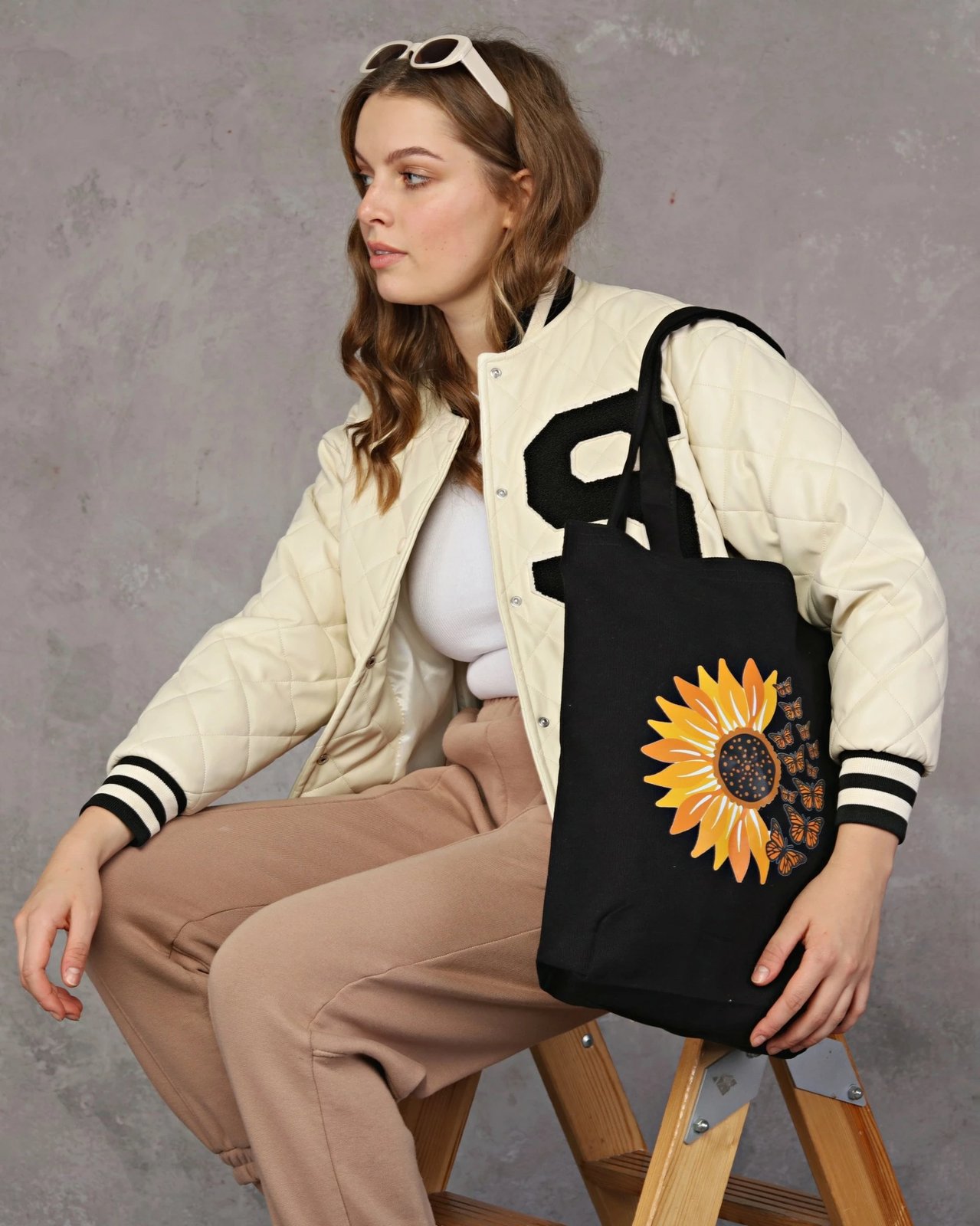 Çantë tote Zoozie Bags, 1554, e zezë, pambuk, 35x40x8cm