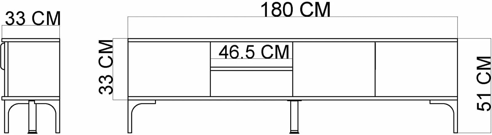 Komodë TV Skye Decor, ngjyrë lisi dhe antracit
