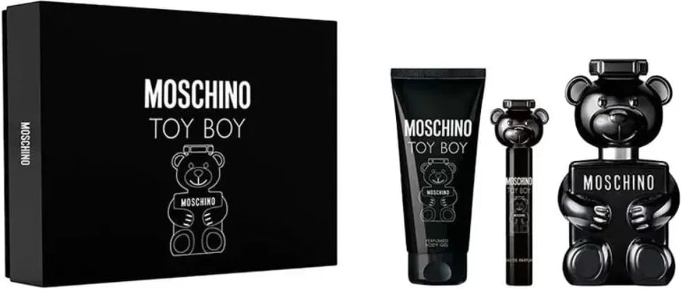 Set Eau de Parfum për meshkuj Moschino Toy Boy 100ml + Body Gel 100ml + Mini 10ml