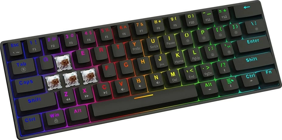 Tastierë mekanike Savio Blackout X2 OUTEMU Brown, 60%, ARGB, Hot Swap, e zezë Tastierë mekanike Savio Blackout X2 OUTEMU Brown, 60%, ARGB, Hot Swap, e zezë