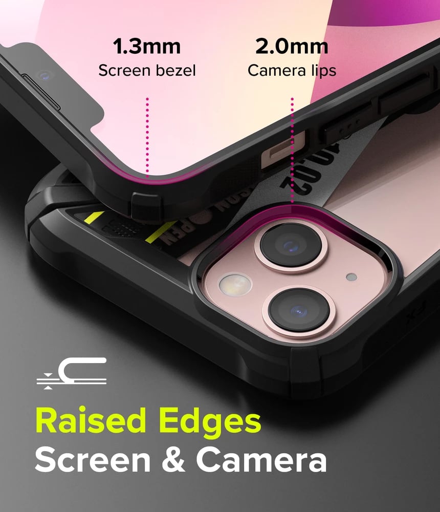 Mbështjellës Ringke Fusion X Design për iPhone 13 mini, FXD540E43, i zi/transparente