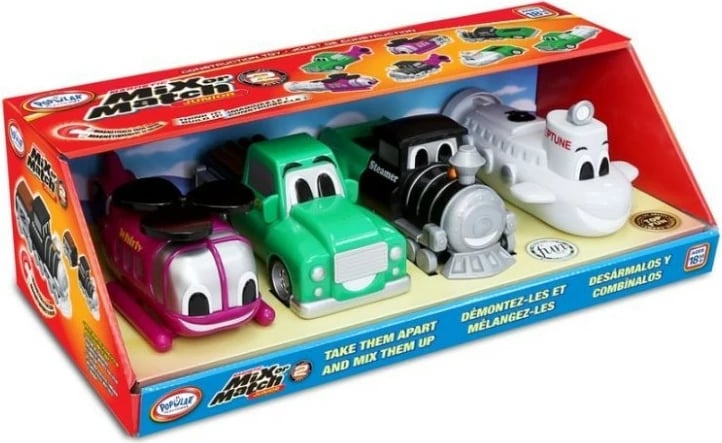 Set lodrash magnetike Malblo Junior 2, 4 automjete, shumëngjyrëshe