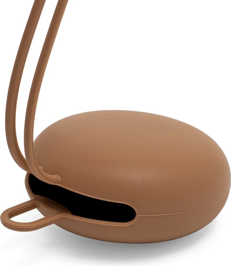 Mbajtëse biberoni silikoni, New Baby, 0+, me rrip varës, 9x9 cm, kafe