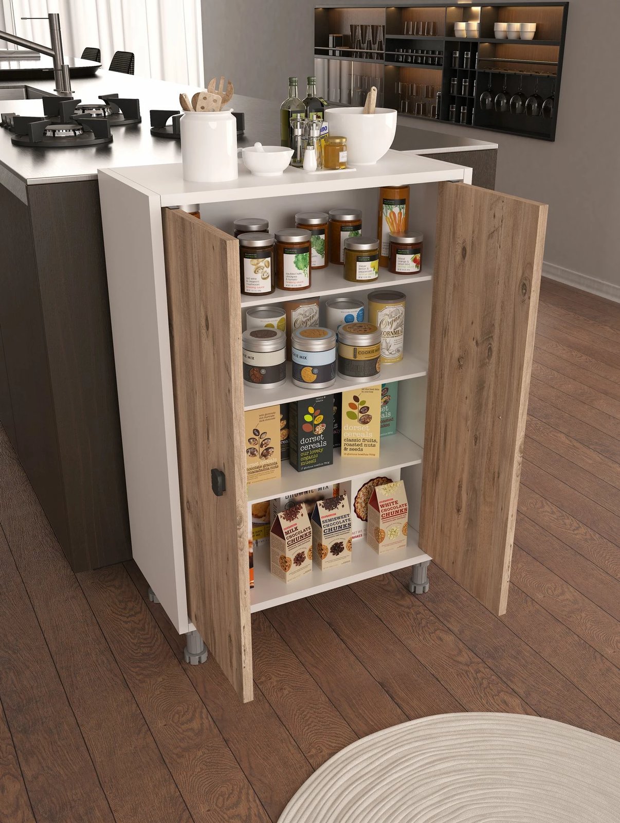 Dollap multifunksional Hanah Home, Melo, ngjyrë Atlantic Pine dhe e bardhë