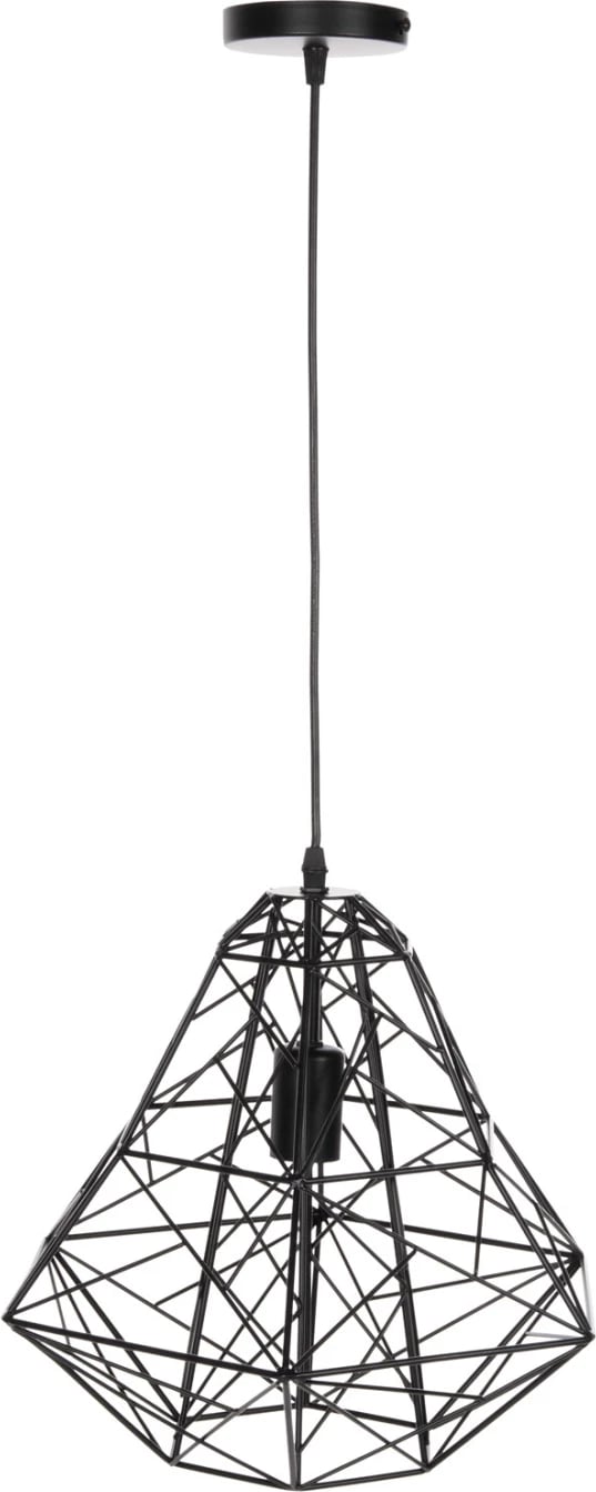 Llambë varëse tavani, kapak rrjetë metali e zezë, FH4067, 36x30x130H cm Llambë varëse tavani, kapak rrjetë metali e zezë, FH4067, 36x30x130H cm