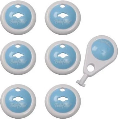 Mbrojtëse priza, Baby Ono, përshtatshme për priza me/pa tokëzim, me çelës, e bardhë, set 6 copë