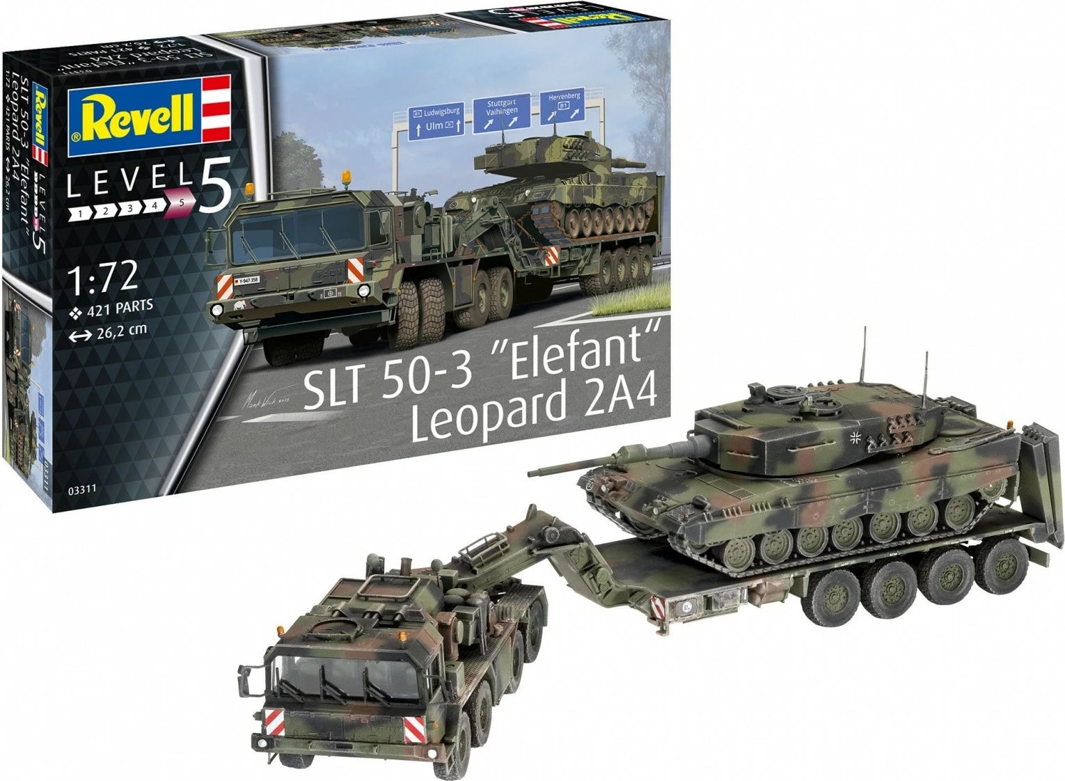 Model plastik Revell SLT 50-3 Elefant + Leopard 2A4, 1:72, 421 pjesë Model plastik Revell SLT 50-3 Elefant + Leopard 2A4, 1:72, 421 pjesë