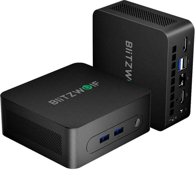 Kasë mini BlitzWolf BW-MPC2, Intel Alder Lake N100, 16 GB RAM, 512 GB SSD, Windows 11, e zezë