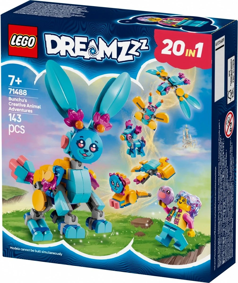 Set ndërtimi LEGO DREAMZzz 71488 Creative Animal Adventures of Bunchu, 143 pjesë