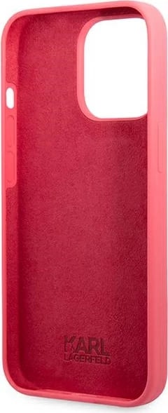 Mbështjellës Karl Lagerfeld Silicone Plaque për iPhone 13/13 Pro, 6.1", Fuksja