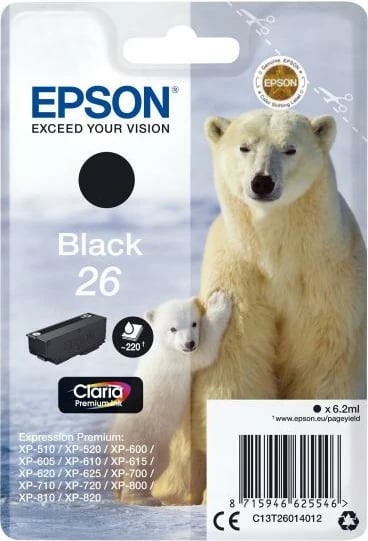 Fishek boje, Epson 26 (C13T26014012), origjinal, i zi