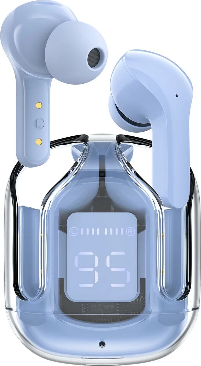 Kufje Acefast T6 TWS wireless, Bluetooth, me ekran LED, Light Blue