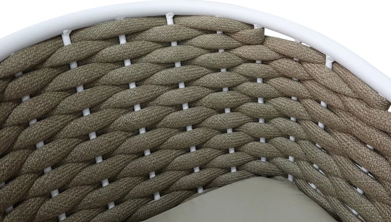 Karrige alumini Noevo e grumbullueshme me kornizë të bardhë-litar natyral 57x62x77cm