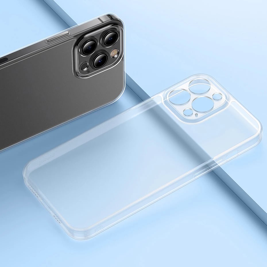 Mbështjellës Baseus Frosted Glass Case për iPhone 13 Pro, Transparent Mbështjellës Baseus Frosted Glass Case për iPhone 13 Pro, Transparent