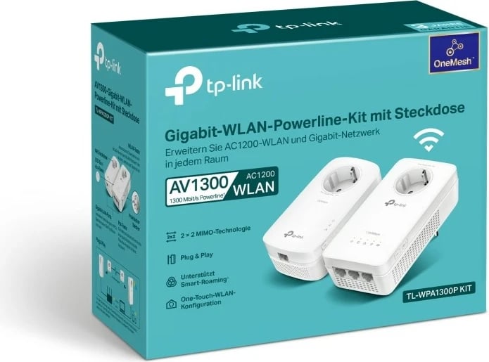 Powerline TP-Link TL-WPA1300P KIT, 1300 Mbit/s, Wi-Fi 5, e bardhë