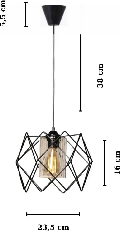 Llambë tavani Opviq, metalike, e zezë, LB030x3