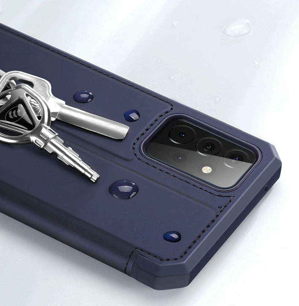Mbështjellës Dux Ducis Skin X për Samsung Galaxy A72, me kapak, me mbajtëse, me portofol, Blu