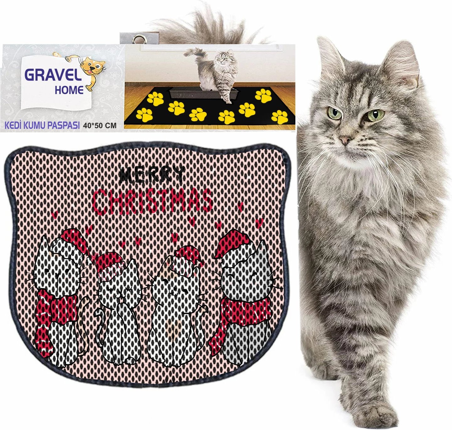 Tapet për rërë mace, shumëngjyrësh, Paws & Whiskers, Kdkafa0240, 40x50cm