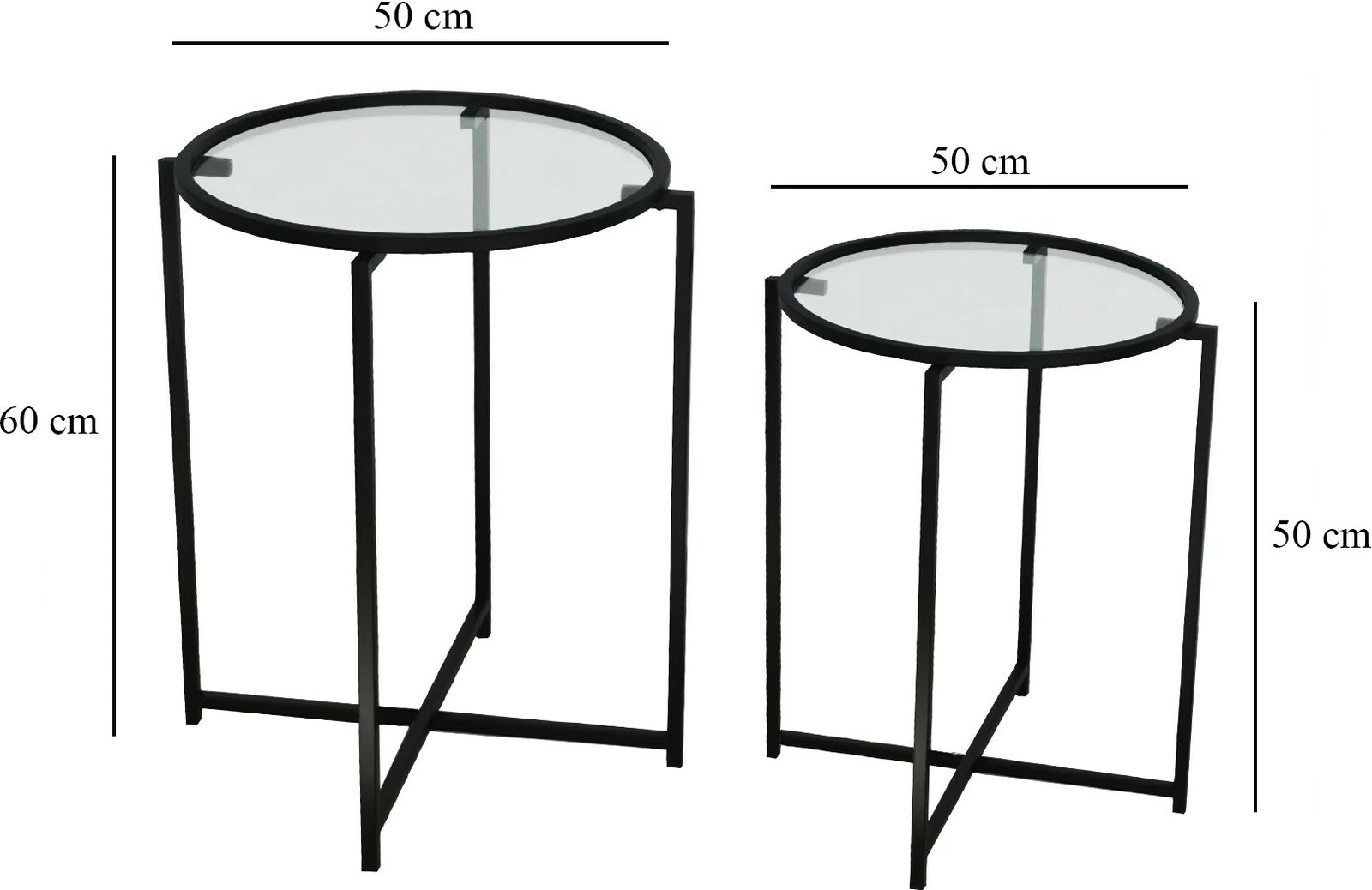 Set tavolinash anësore Skye Decor, S412, ngjyrë e zezë