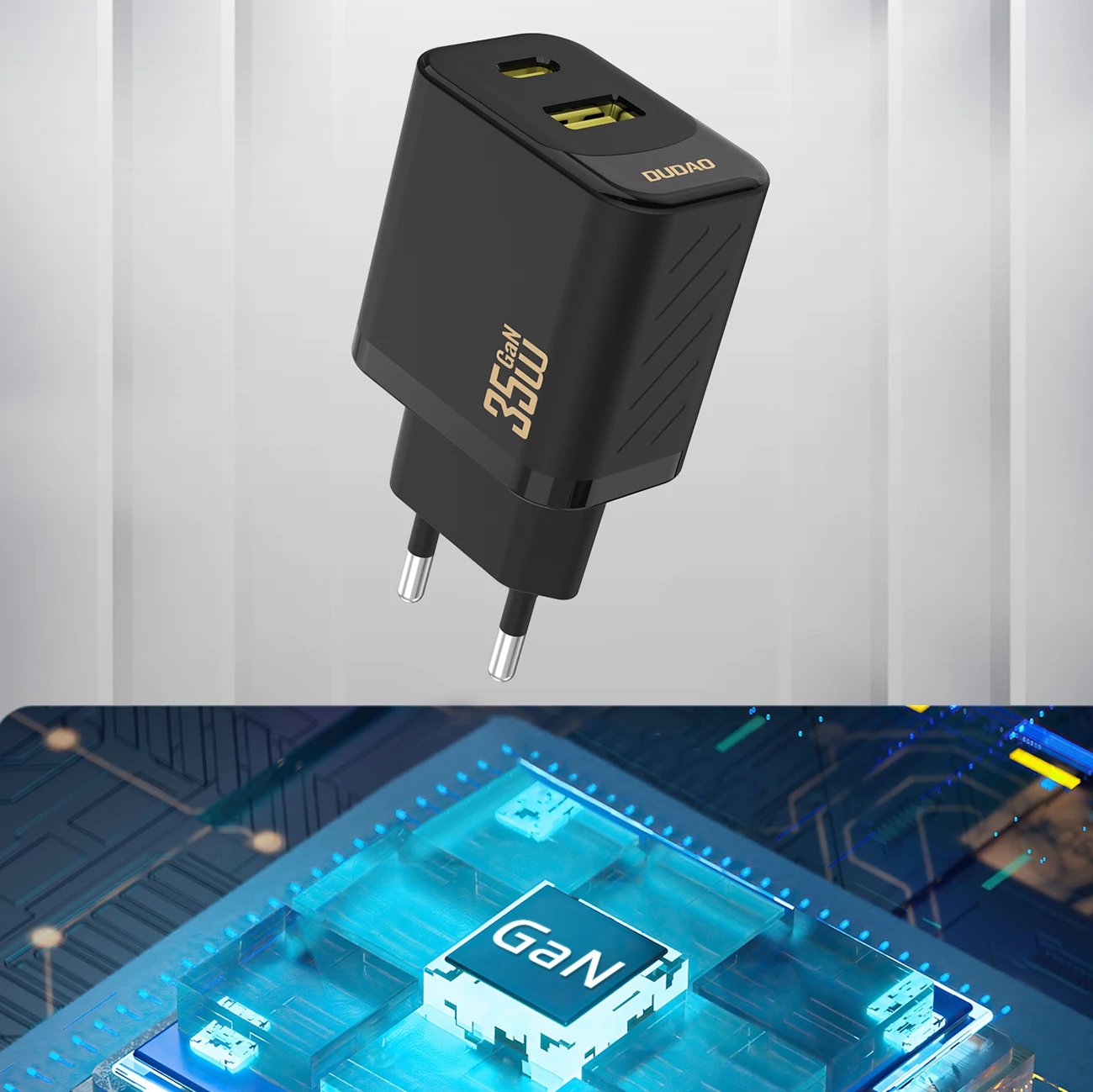 Karikues muri Dudao A27 MaxC, 35W, me kabllo USB-C, i zi