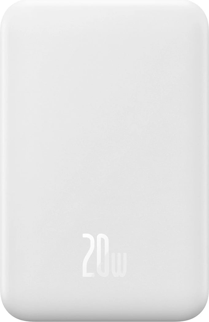 Powerbank Baseus Magnetic Mini 20000 mAh, 20W, USB-C, i bardhë me kabllo USB-C/USB-C