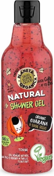 Xhel dushi unisex Natura Siberica Natural Shower Gel me guarana organike dhe fara borziloku 250ml