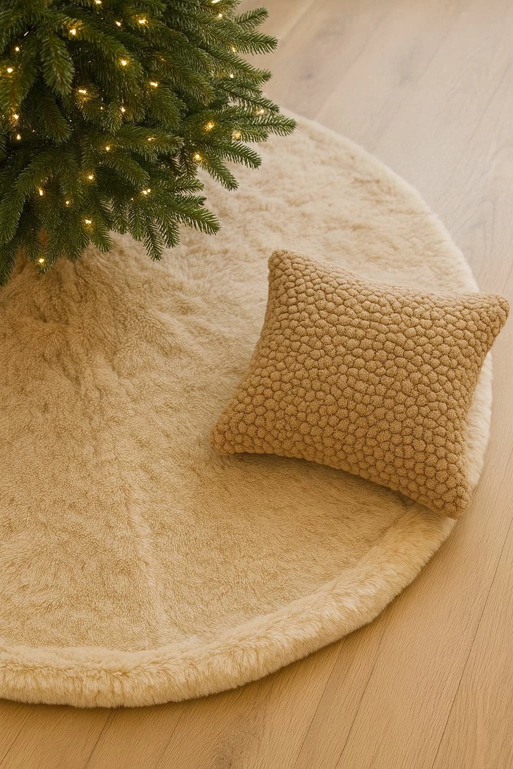 Qilim për pemë të Vitit të Ri, krem, Evila Originals, 150x150 cm, 8 shirita