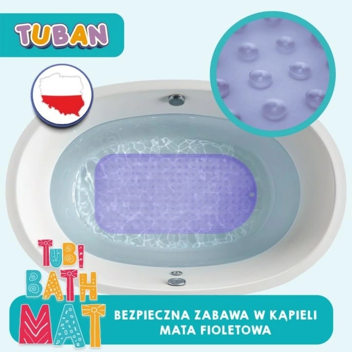 Tapet banje antirrëshqitës TUBAN TU3834, 35x70 cm, vjollcë Tapet banje antirrëshqitës TUBAN TU3834, 35x70 cm, vjollcë