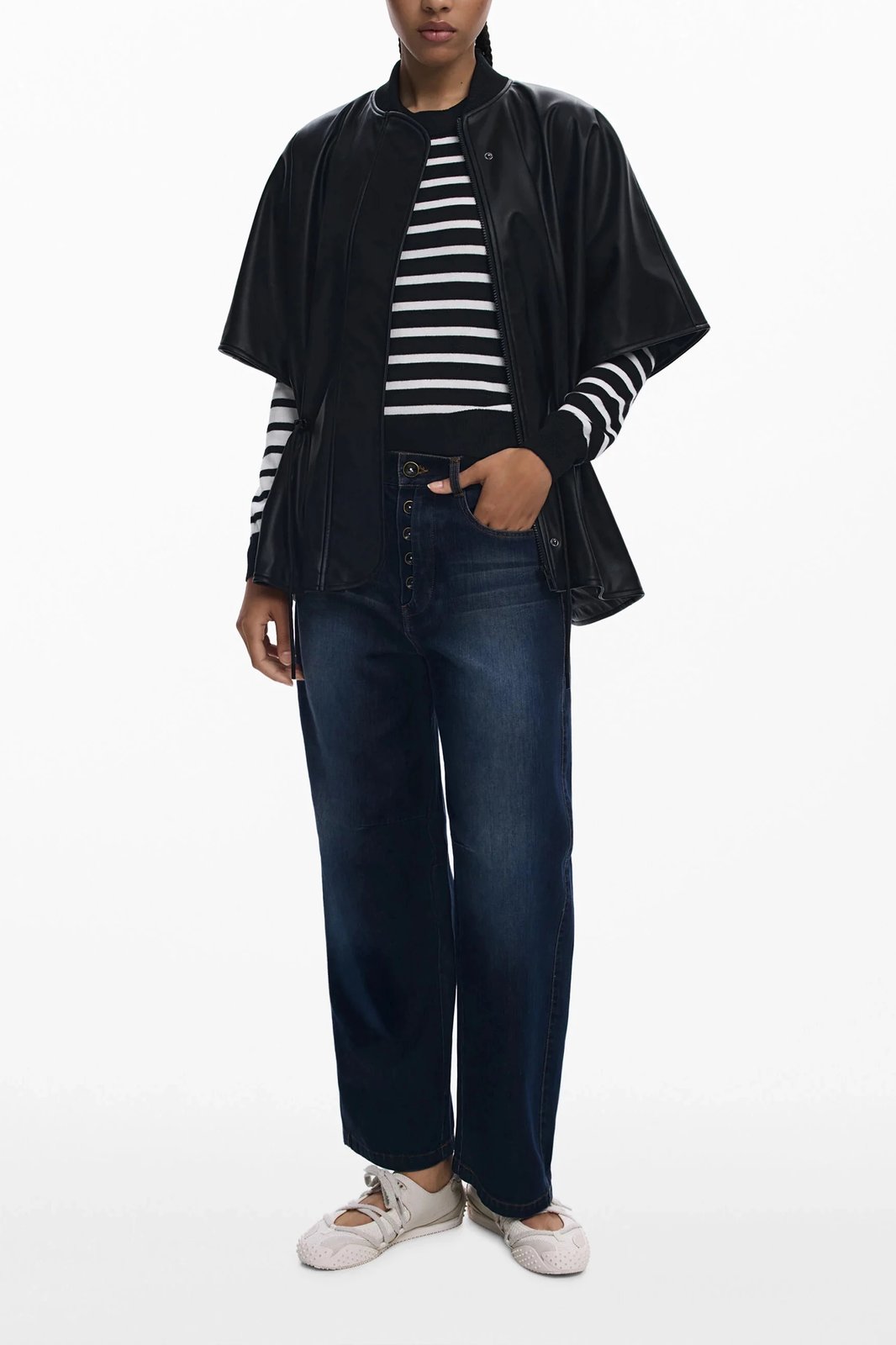 Poncho DESIGUAL Revival Richmond për femra, e zezë