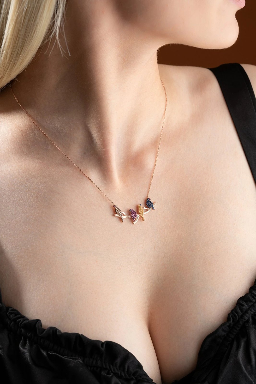 Varëse argjendi, ngjyrë rozë ari, kaltër navy dhe fuchsia, Jumeon, TRDYL679 Varëse argjendi, ngjyrë rozë ari, kaltër navy dhe fuchsia, Jumeon, TRDYL679