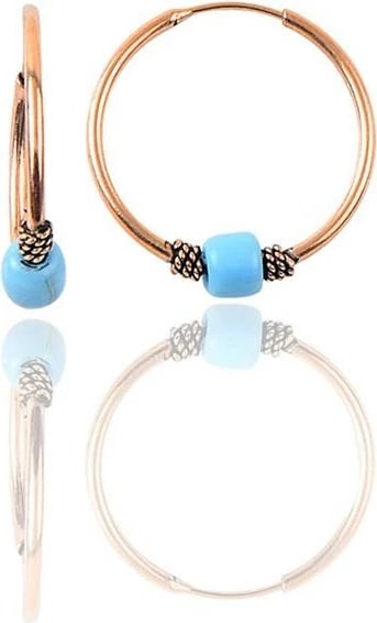 Vath argjendi Jumeon, ngjyrë rozë e artë dhe kaltër, 14mm