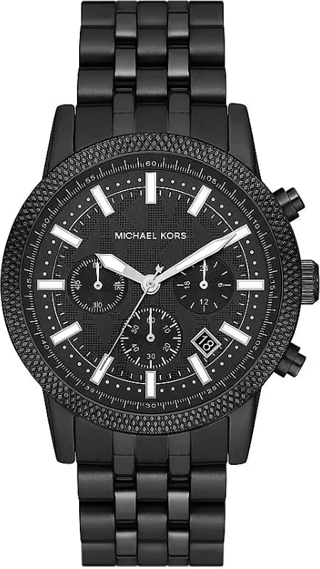 Orë dore për meshkuj MICHAEL KORS HUTTON, e zezë
