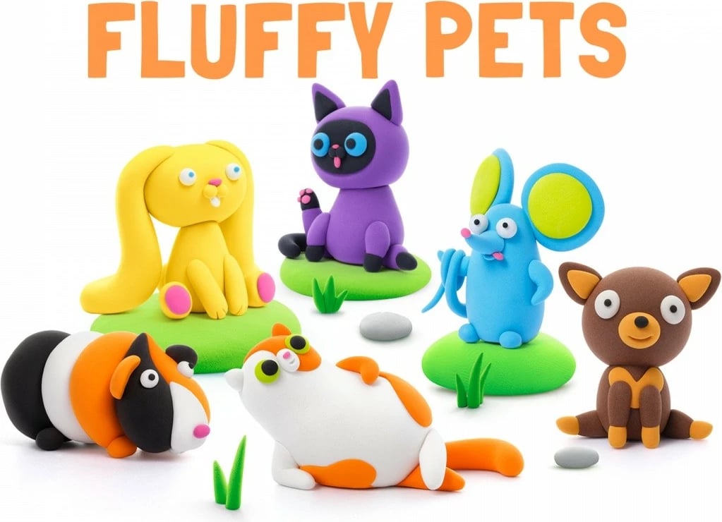 Set modelimi Hey Clay, Tm Toys, HCL30112CEE, figura mace siameze, 4 ngjyra