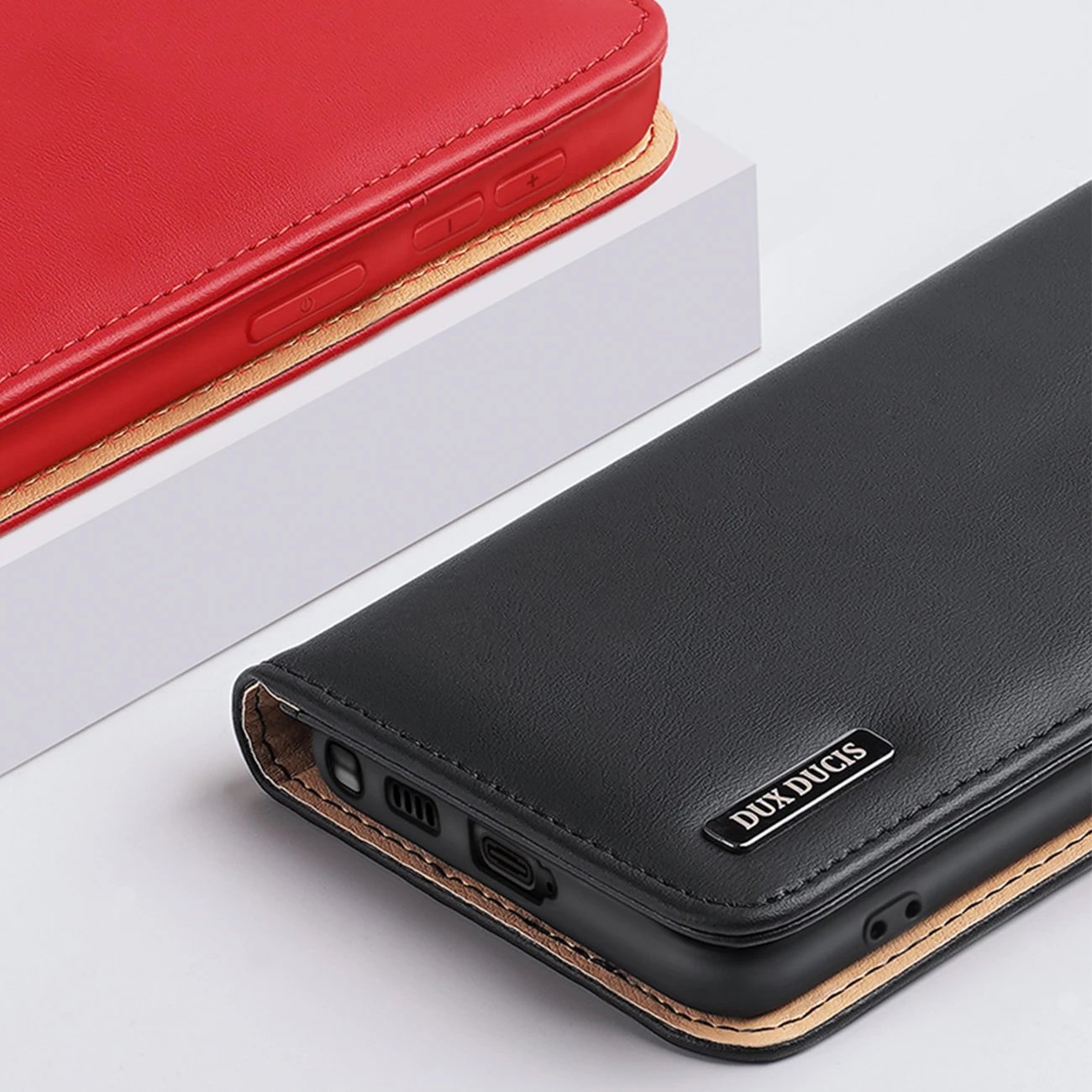 Mbështjellës Dux Ducis Hivo për Samsung Galaxy S23+, me kapak, portofol, bllokim RFID, e kuqe