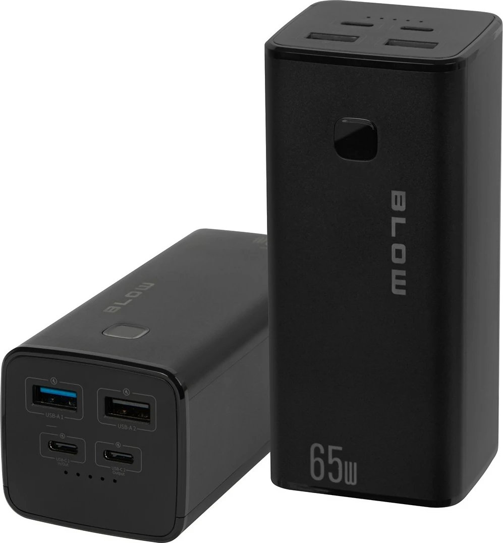 Power bank, BLOW PB20G (81-153#), 20000mAh PD 65W, 4 porta (2x USB-A, 2x USB-C), e zezë