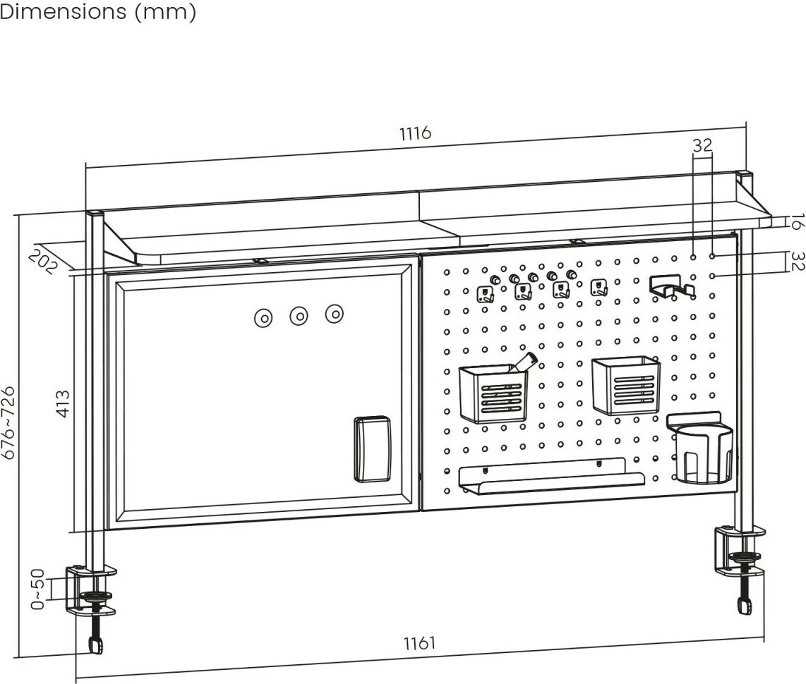 Ndarës tavoline Ergo Office ER-301B me aksesorë, i zi Ndarës tavoline Ergo Office ER-301B me aksesorë, i zi
