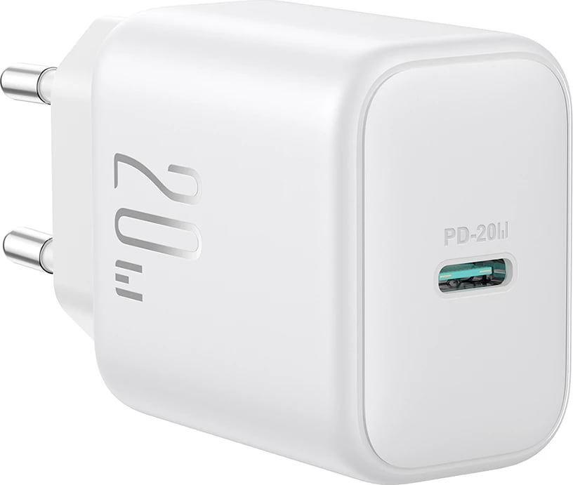Karikues rrjeti Joyroom JR-TCF20 me USB-C, 20W, me kabllo USB-C/USB-C 1m, Bardhë