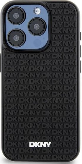 Mbështjellës DKNY 3D Rubber Repeat Pattern për iPhone 15 Pro Max, i zi