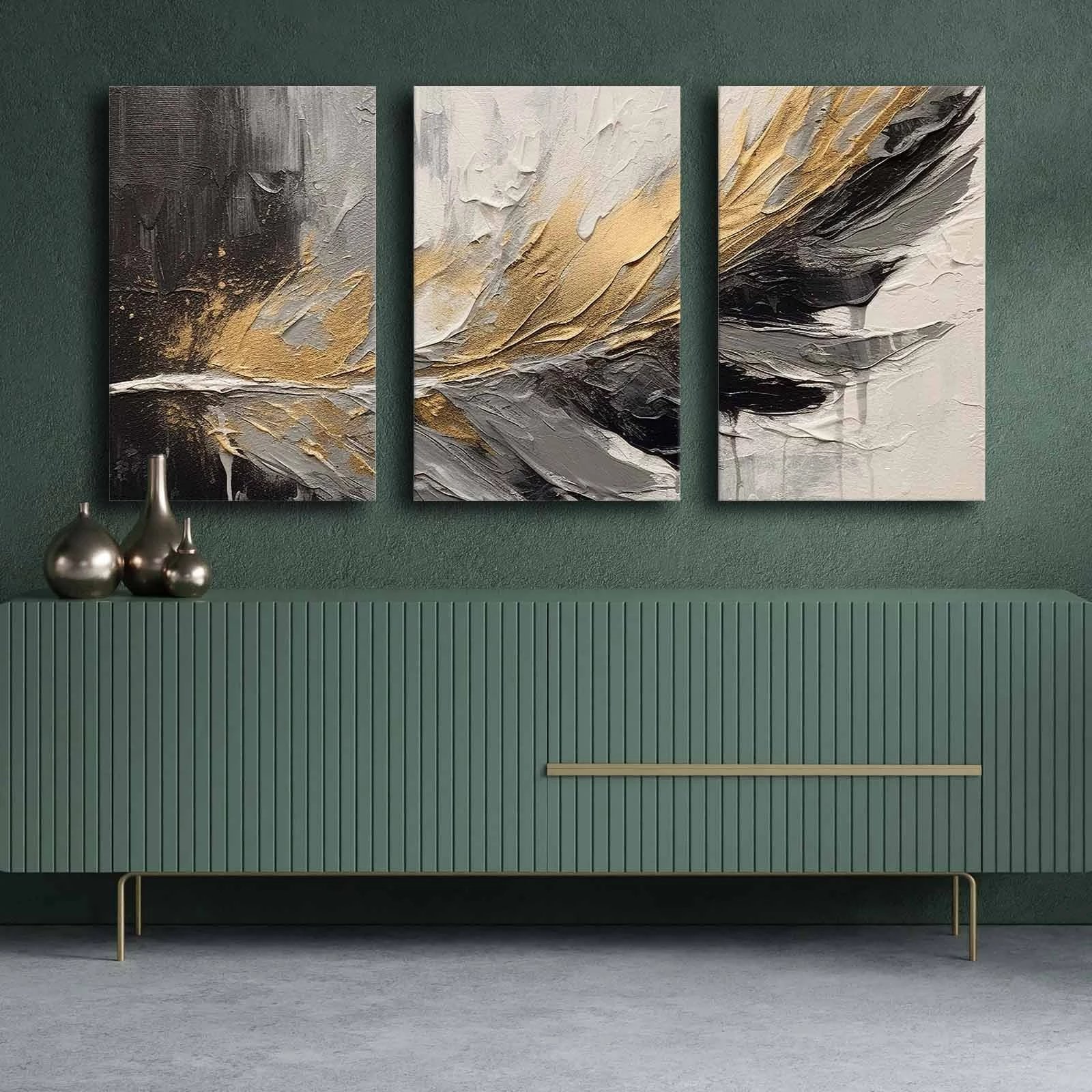 Pikturë dekorative në kanavacë (3 copë), Wallity, 3P4570GSC-016