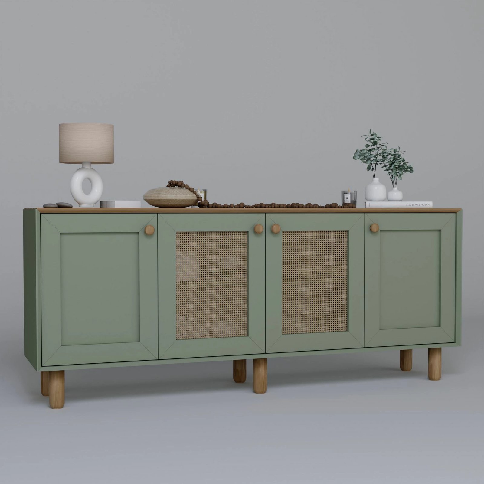 Konsolë Skye Decor, stil bohemian, ngjyrë e gjelbër, 180x75x40cm