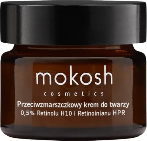 Krem fytyre anti-rrudhë për femra Mokosh 0.5% Retinol H10 dhe Retinoinian HPR Rose me Berry, 15ml