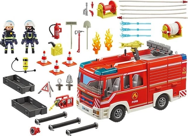 Set lodrash Playmobil City Action, automjet zjarrfikës, 9464, për fëmijë, kuq