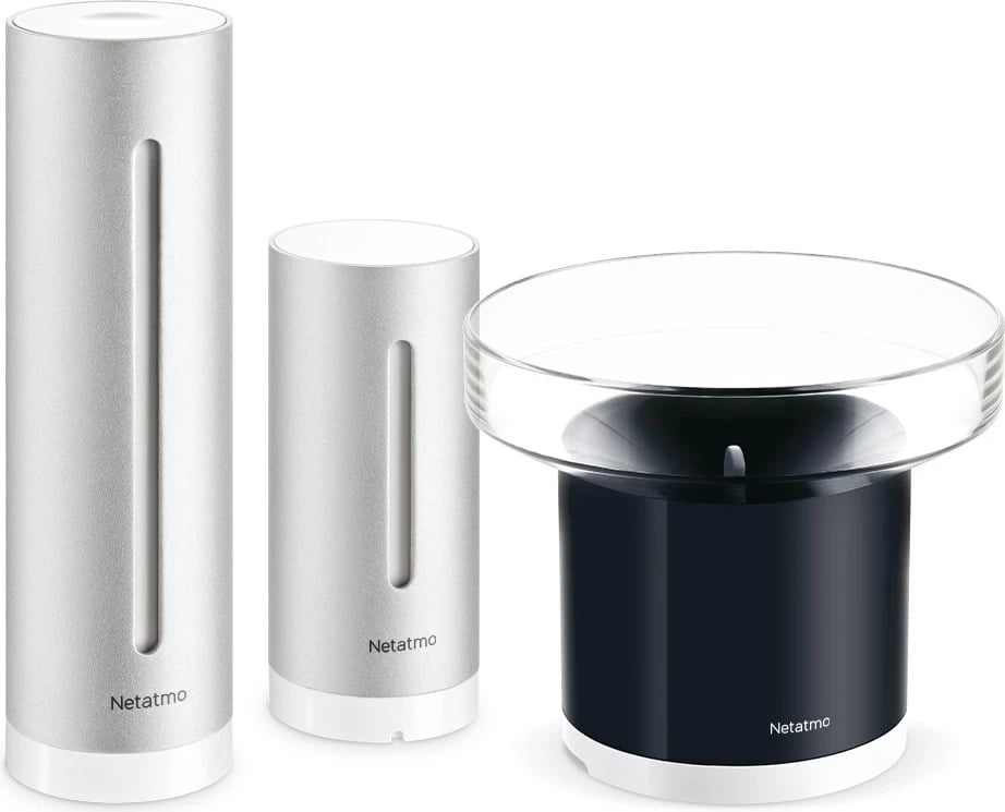 Stacion moti Netatmo Smart Home me matës shiu, Argjendtë